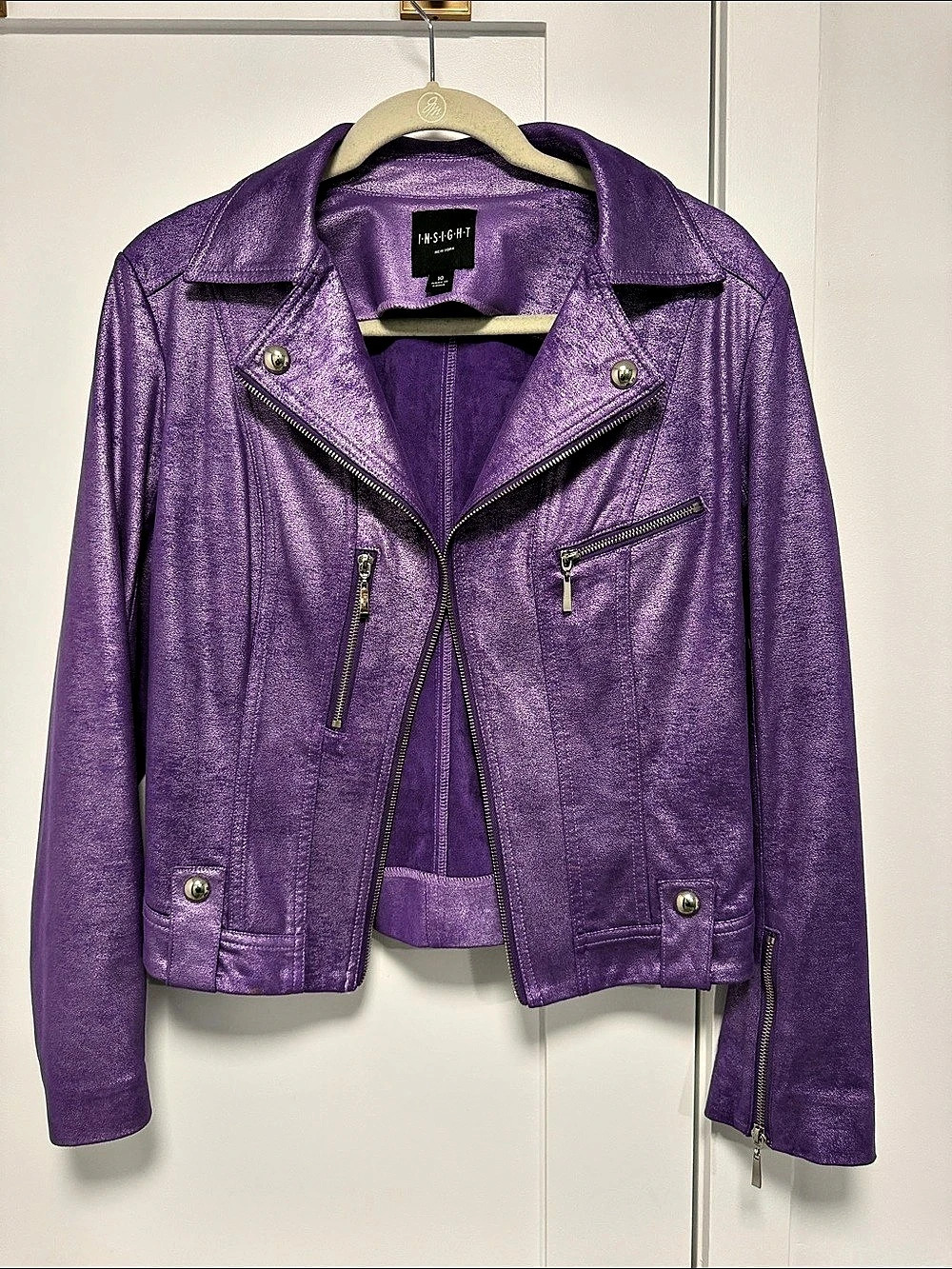 Insight Purple Moto Jacket Size 10 Like New